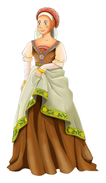 卡通场景与公主王后插图的儿童图片下载