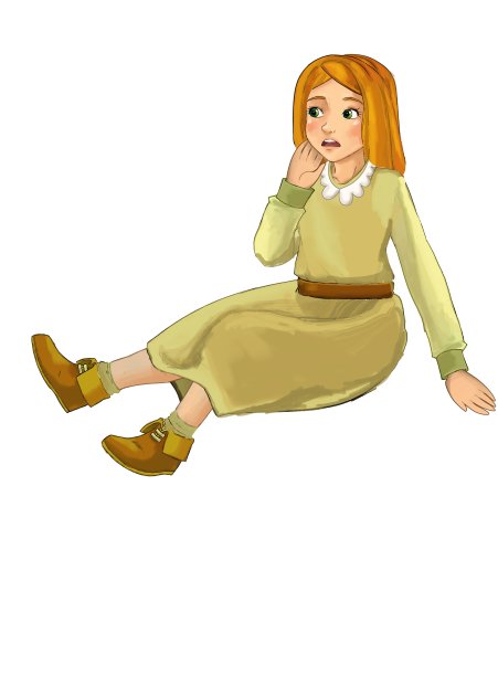 卡通场景与年轻的农场女孩孩子插图图片下载