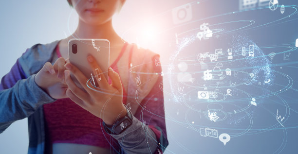 移动通信网络概念。物联网。图片下载