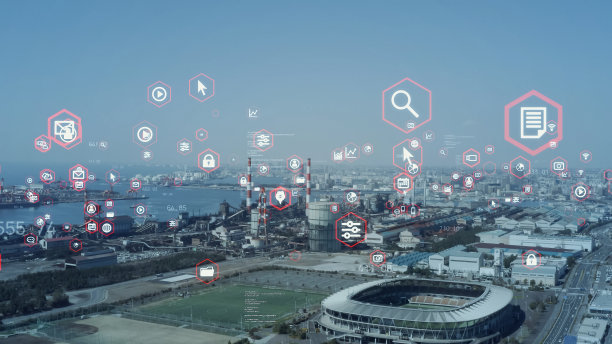 智慧城市与通信网络概念。5克。LPWA(低功率广域)。无线通信。图片下载