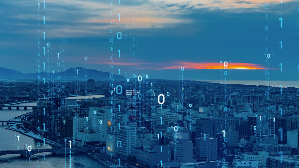 现代城市景观和上升的箭头符号。城市发展理念。图片下载