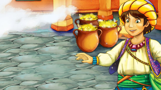 卡通场景与王子在城堡财政部图片下载