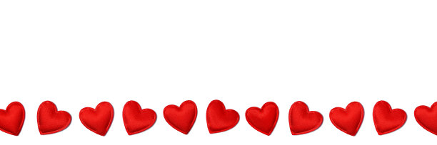 爱的概念背景与小念心隔离在白色上。情人节贺卡的背景。长旗有爱心和复制空间图片下载