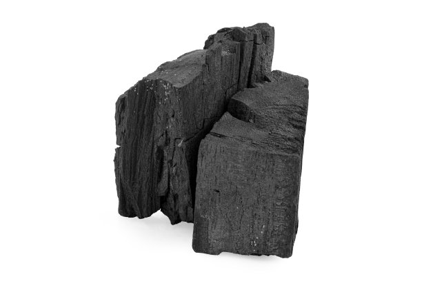 黑色木炭孤立的白色背景图片下载