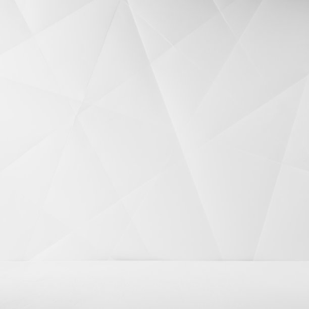 白色抽象几何背景为舞台，交叉线，角和多边形形状为墙壁，木桌在柔和的光梯度白色冷静的当代极简主义城市风格，方形。图片下载