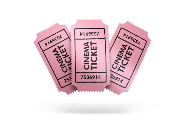Three Cinema Ticket İsolated & Clipping Path图片下载
