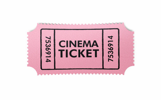 Cinema Ticket İsolated & Clipping Path图片下载