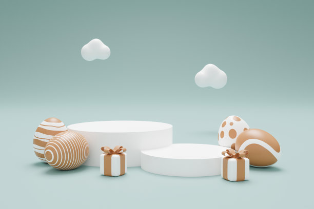 复活节礼品台产品展示3d渲染图片下载