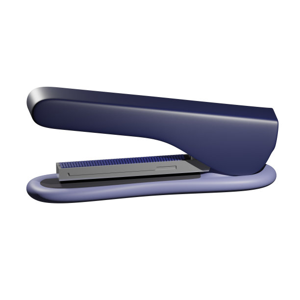 三维渲染塑料文具订书机，纸张订书机。现实的插图孤立的白色背景图片下载