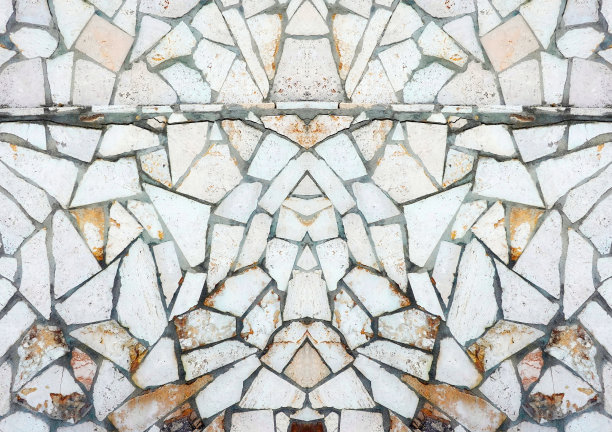 复古瓷砖铺面，风化的古老地面，古代灰泥墙，旧天花板，做旧纹理，对称的Web banner图片下载