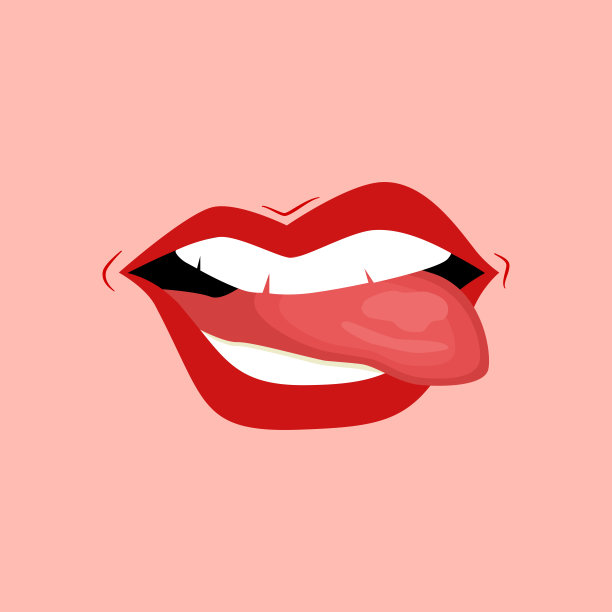 波普艺术矢量说红唇。性感女人半张的嘴。图片下载