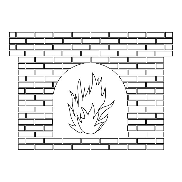 壁炉图标矢量图片下载