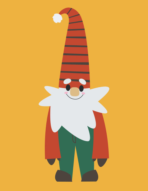 可爱的地精在平面风格。图片下载