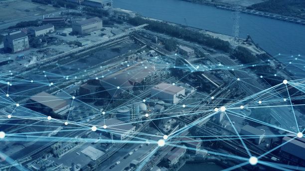 工业技术概念。通信网络。4.0行业。工厂自动化。图片下载