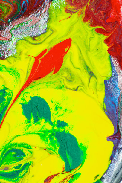 抽象的背景，色彩液体在动态流动和独特的形状的线。图片下载