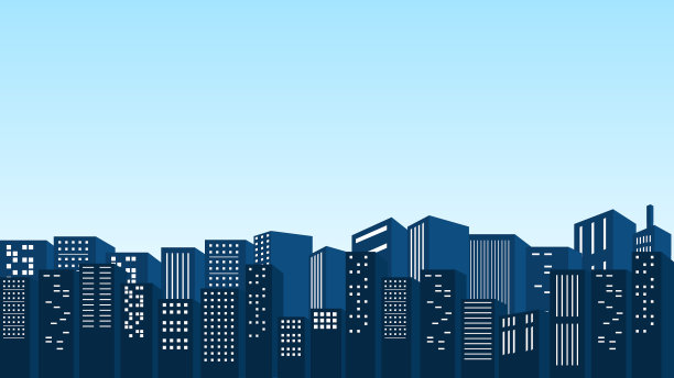 背景是市中心的许多高楼大厦，可以看到闪烁的灯光图片下载