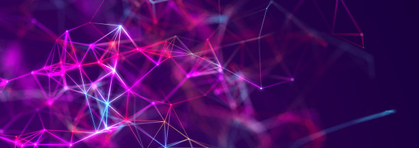 多边形背景与点和线。网络连接结构。科学技术。3 d图片下载