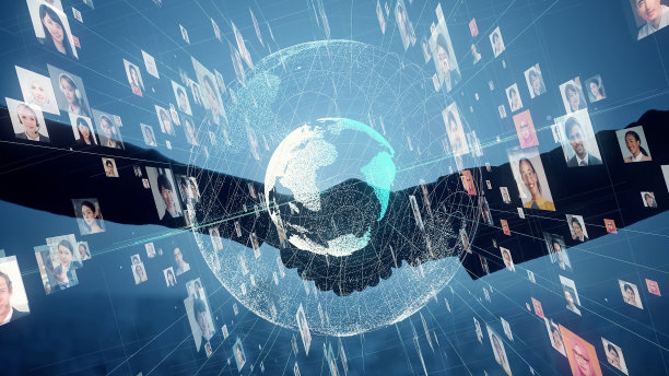 人类通信网络概念。人事管理系统。图片下载