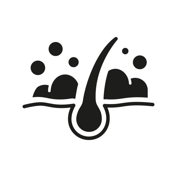 洗发剪影图标。毛囊洗与洗发水和泡沫黑色象形图。治疗卫生头发图标。孤立矢量图图片下载