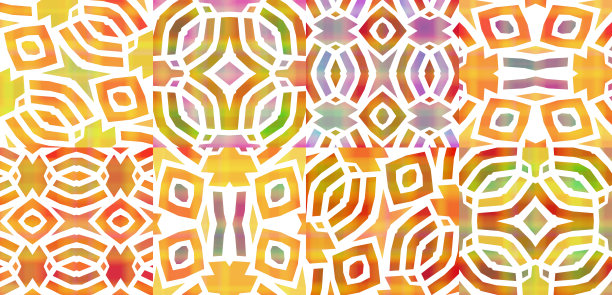 非洲图案拼接，暖色(橙色，金黄色，红色，紫色，粉色)，几何形状，高清(高清格式)，插图图片下载