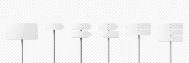 矢量白空白警告，危险停止标志帧图标设置隔离。危险标志，盘子收集。路标设计模板图片下载