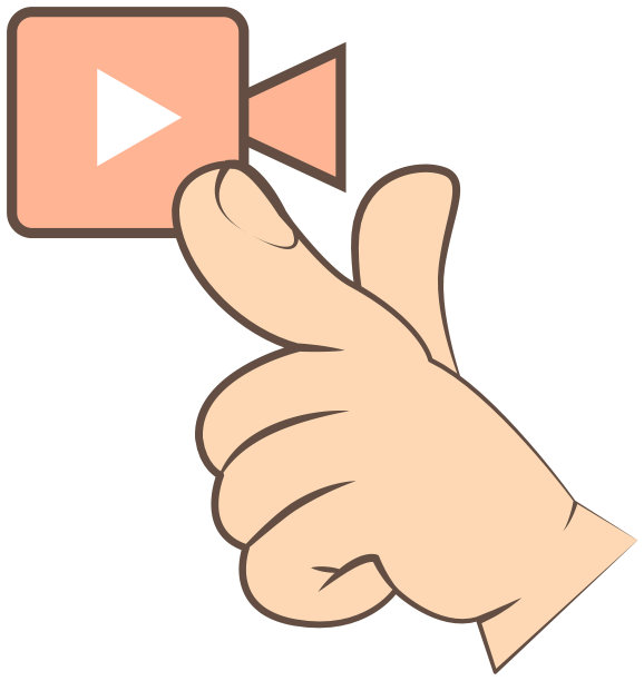 手按录音直播播放器按钮。互联网程序，应用程序与视频图标图片下载