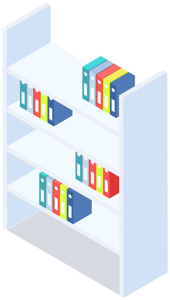 办公室文书工作，文件和文件夹。文件柜插图，档案档案存储盒图片下载