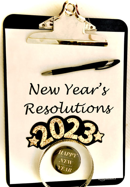 在剪贴板上的新年决心纸图片下载