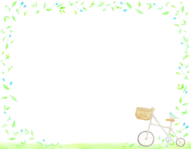 令人耳目一新的框架显示骑行穿过蓝色的野花和新鲜的绿色植物。图片下载