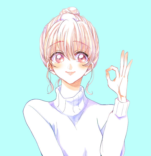 一个女人示意OK图片下载