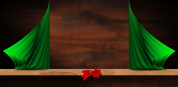 有小纸圣诞树的圣诞卡模板图片下载