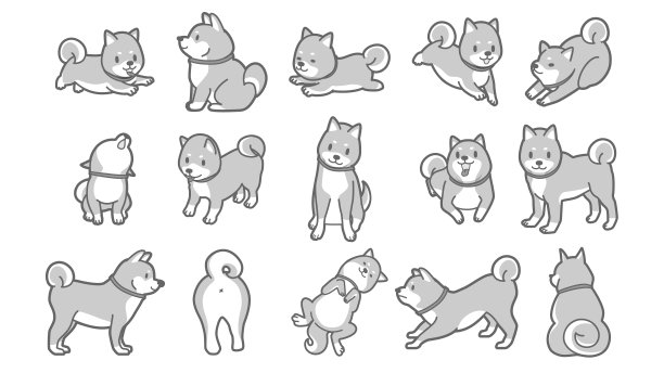 柴犬的矢量图图片下载