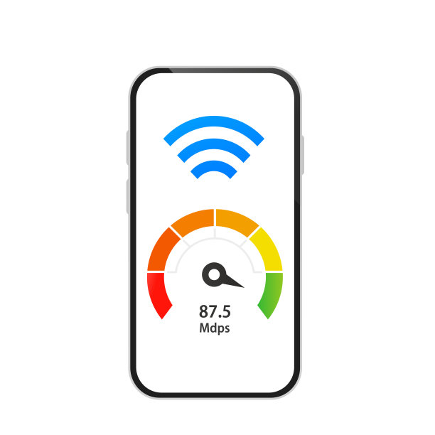 手机屏幕上的网速。矢量图图片下载