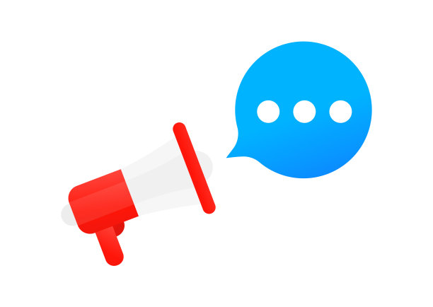 大喇叭和弹出泡泡信息。矢量图图片下载
