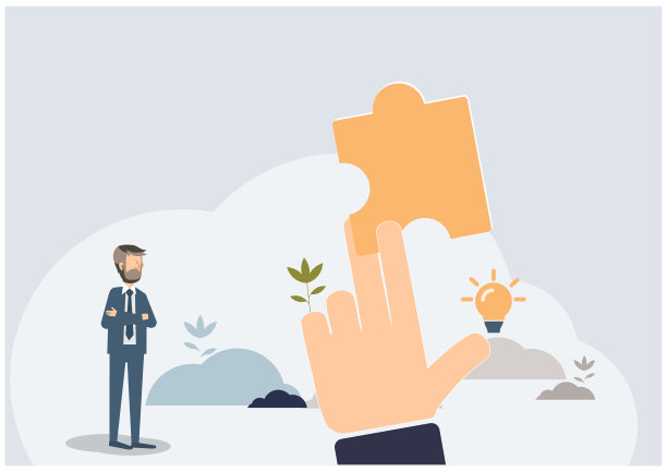商业挑战解决方案就像失踪拼图小人概念图片下载