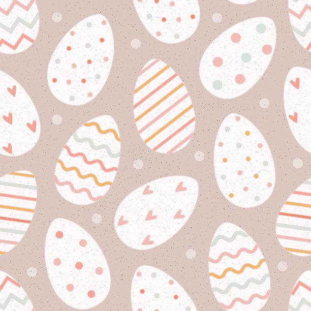 复活节矢量无缝模式与鸡蛋。可用于包装纸，织物，背景。图片下载
