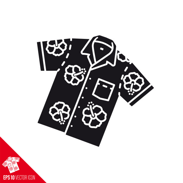 夏威夷衬衫矢量图标图片下载