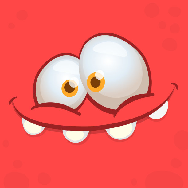 滑稽的卡通怪物人物面部表情。可爱和快乐的外星生物的插图。万圣节设计图片下载