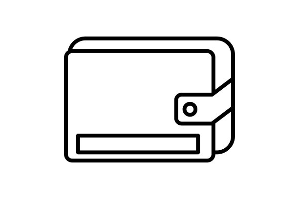 钱包图标插图。图标与旅游、旅游有关。线图标样式。简单的矢量设计可编辑图片下载