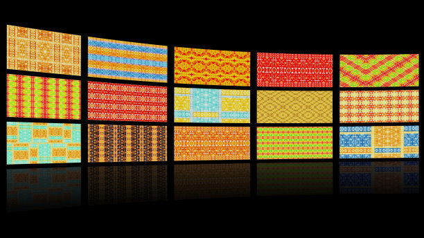 墙的彩色非洲织物，插图，黑色背景图片下载