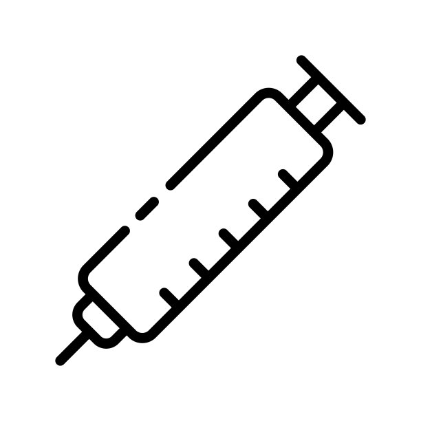 注射器线图标。期限、疫苗、治疗、药物、医生、处方、转诊、证明、免疫、医院、患者。健康的概念。矢量黑线图标在白色背景图片下载