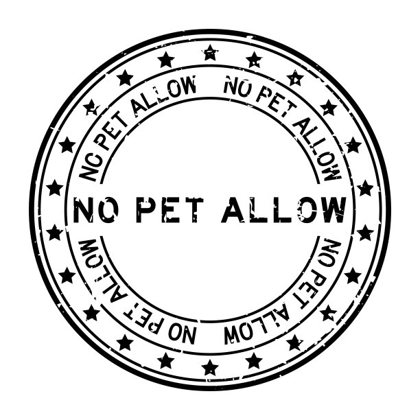 垃圾黑色没有宠物允许字与星图标圆形橡胶印章印章在白色背景图片下载