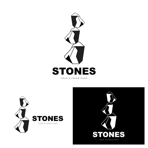 石头图标，矢量石头现代几何线风格，设计为审美装饰，品牌现代产品，简单的图标抽象美学几何线图片下载