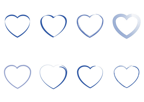 蓝色心形图标图片下载