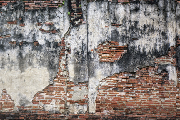 古建筑外观的老砖墙背景图片下载