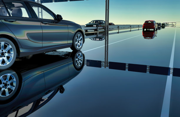 数字高速公路上的自动驾驶汽车图片下载