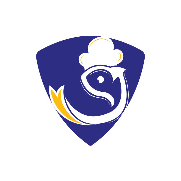 厨师鱼矢量标志设计模板。海鲜标识向量。图片下载