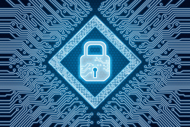 虚拟屏幕上的数字锁和主板界面。图片下载