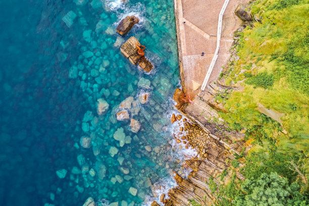 多诺斯蒂亚圣塞巴斯蒂安鸟瞰西班牙欧洲图片下载