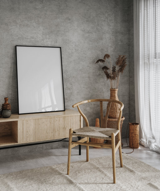 框架模型在厨房房间内部图片下载